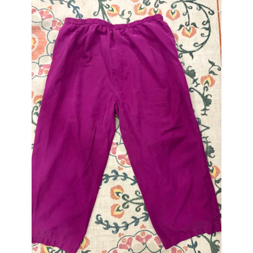 Eileen Fisher Woman 2X Magenta Purple Pull On Cropped Pants
